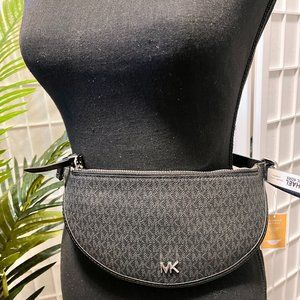 Michael Kors Reversible Leather Belt Bag, Fanny Pack - BLACK - S/M or L/XL